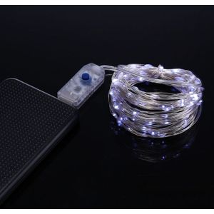 10m wit licht USB zilver draad String licht  100 LEDs 8 modi Fairy decoratieve licht Lamp met 13-toetsen afstandsbediening  DC 5V