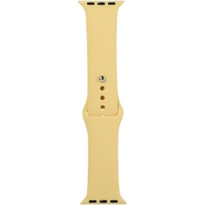 Voor Apple Watch Series 5 & 4 40mm / 3 & 2 & 1 38mm Siliconen horloge vervangende riem  korte sectie (vrouwelijk)(Geel)