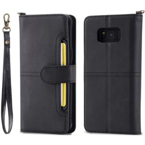 Voor Galaxy S8 multifunctioneel afneembaar magnetisch horizontaal lederen tas met kaartsleuven & houder & portemonnee & fotoframe(zwart)