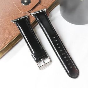 Voor Apple Watch Series 5 & 4 40mm / 3 & 2 & 1 38mm Ronde Staart Retro Crazy Horse Texture Echte lederen vervangende band Horlogeband(Zwart)
