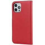 Effen textuur koeienhuid lederen horizontale flip case met magnetische sluiting & houder & kaart slots & portemonnee voor iPhone 12 Pro Max (rood)