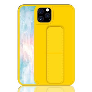 Voor iPhone 11 Pro Shockproof PC + TPU Beschermhoes met polsband & houder(geel)