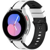 Voor Huawei Watch GT3 Pro 43 mm 22 mm tweekleurige siliconen horlogeband (wit + zwart)