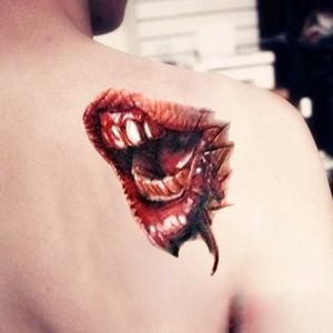 S-297 50 PCS Halloween terreur realistische wond bloed mond tatouage Sticker