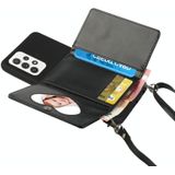 Voor Samsung Galaxy A53 5G Crossbody Lanyard Wallet Card Bag Telefoonhoes (Zwart)