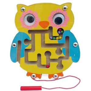 Kinderen puzzel Toy houten magnetische klein Owl patroon dierlijke doolhof