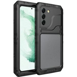 For Samsung Galaxy S22 5G Metal + Silicone Phone Case with Screen Protector(Black)