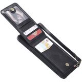 Voor Galaxy S8+ Vertical Flip Shockproof Leather Protective Case met Short Rope  Support Card Slots & Bracket & Photo Holder & Wallet Function(Black)