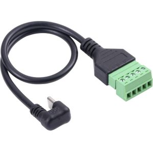 U-vormige elleboog USB-C / TYPE-C MANNELIJKE NAAR 5 PIN GROENE SPECKBARE TERMINAL SOLDER-GRATIS Connector-kabel