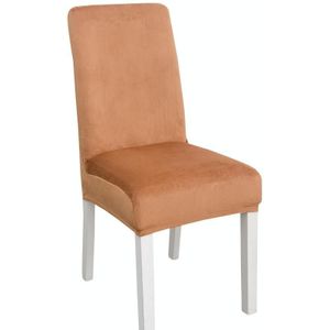 2 stuks eenvoudige zachte hoge elastische verdikking fluwelen semi-interieur stoelhoes Hotel stoel cover