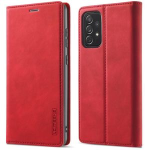 Voor Samsung Galaxy A72 5G / 4G LC.IMEEKE Sterk Magnetisme Ultradun Horizontale Flip Matte TPU + PU Lederen Hoesje met Houder & Kaart Slots & Portemonnee (Rood)