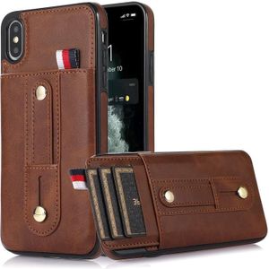 Polsband Standstand Wallet Lederen telefoonhoesje voor iPhone X / Xs