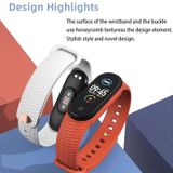 For Xiaomi Mi Band 6 / 5 Mijobs Solid Color Honeycomb Silicone Watch Band(Orange)
