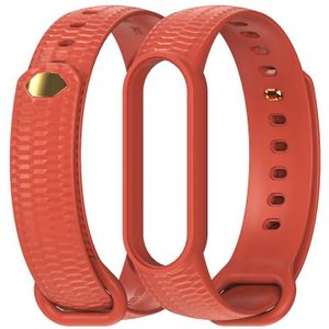 For Xiaomi Mi Band 6 / 5 Mijobs Solid Color Honeycomb Silicone Watch Band(Orange)