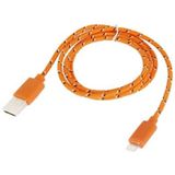 Geweven nylon stijl USB Data Transfer / laad Kabel voor iPhone 6 / 6S & 6 Plus / 6S Plus  / iPhone 5 & 5S & 5C, Kabel lengte: 1 meter (Oranje)