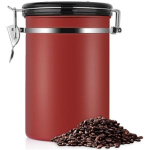 Koffie container RVS thee opberg kisten zwarte keuken Sotrage Canister koffie thee Caddies Teaware (rood)
