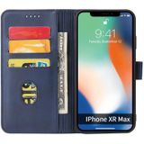 Calf Texture Buckle Horizontal Flip Leather Case with Holder & Card Slots & Wallet For iPhone XS Max(Blue)