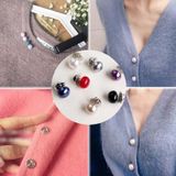 10 stuks veelzijdige Pearl Stud Buckle anti-Light kraag Buttonigan omslagdoek PIN naald DIY sjaal kraag PIN broche speld (zwart)