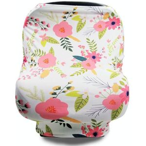 Multifunctionele vergrote kinderwagen voorruit borstvoeding handdoek babyzitje cover (bladbloemen)