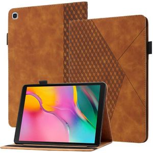 Voor Samsung Galaxy Tab A 10.1 2019 T510 Rhombus Skin Feel Horizontal Flip Tablet Lederen Case met Kaart Slots & Houder (Brown)