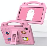 Voor Samsung Galaxy Tab A9 Handvat Kickstand Kinderen EVA Schokbestendige Tablet Case (Roze)