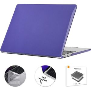 Voor MacBook Air 13.6 2022 A2681 EU-versie ENKAY 3 in 1 Crystal-laptophoes met TPU-toetsenbordfilm / anti-stofstekkers (diep paars)