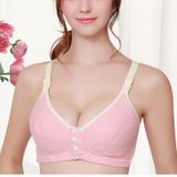 Cotton Nursing Bra Moederschap Zwangerschap Sport Nursing Borstvoeding Bh's  Grootte: 80C (Roze)