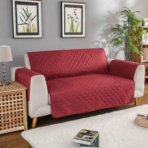 Omkeerbare machine wasbare bank dekt anti-slip fauteuil sofa beschermende mat voor huisdier honden katten  grootte: 190x196cm (Wijn Rood)