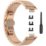 Voor Huawei Watch Fit roestvrij staal vervangende riem horlogeband (rose goud)