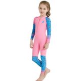DIVE & SAIL LS-18822 Children Diving Suit Outdoor Zonnebrandcrme Uit n stuk Zwempak  Maat: M(Girl Pink)