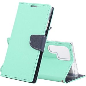 For Samsung Galaxy S22 Ultra 5G GOOSPERY FANCY DIARY Cross Texture Leather Phone Case(Mint Green)