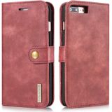 iPhone 7 Plus & 8 Plus horizonaal Crazy Horse structuur PU leren DG. MING Flip Hoesje met drievouws houder  afneembaar back cover en opbergruimte voor pinpassen & geld (rood)