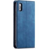 Voor iPhone XS Max Forwenw Dream Series Oil Edge Strong Magnetism Horizontal Flip Leather Case met Holder & Card Slots & Wallet & Photo Frame(Blue)