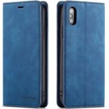 Voor iPhone XS Max Forwenw Dream Series Oil Edge Strong Magnetism Horizontal Flip Leather Case met Holder & Card Slots & Wallet & Photo Frame(Blue)