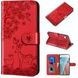 Sika Deer Embossing Pattern Horizontale Flip PU Lederen Case met Houder & Card Slot & Portemonnee & Fotolijst voor iPhone XR