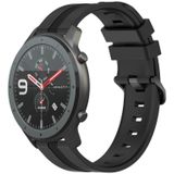 Voor Amazfit GTR 47 mm 22 mm concave gestreepte siliconen horlogeband