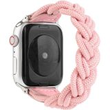 Elastische geweven horlogeband voor Apple Watch Series 6 & SE & 5 & 4 44mm / 3 & 2 & 1 42mm  Lengte:130mm(roze)