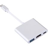 USB-C / Type-C 3.1 mannetje naar USB-C / Type-C 3.1 vrouwtje & HDMI vrouwtje & USB 3.0 vrouwtje Adapter voor MacBook 12 / Chromebook Pixel 2015