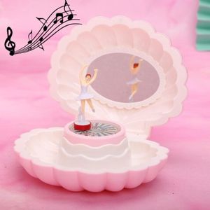 Shell Dancing Girl Flash Music Box Sieraden Opbergdoos (K0632 Lichtroze)