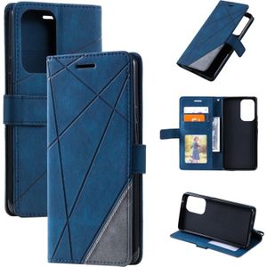 For Samsung Galaxy A73 5G Skin Feel Splicing Leather Phone Case(Blue)