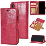 Crazy Horse Texture Afneembare Magnetische Achterkant Horizontale Flip Leren Case met Houder & Kaart Slots & Photo Frame & Portemonnee voor iPhone X / XS