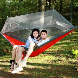 1-2 persoons buiten muggennet Parachute hangmat Camping opknoping slapen Bed Swing draagbare dubbele stoel  260 x 140cm
