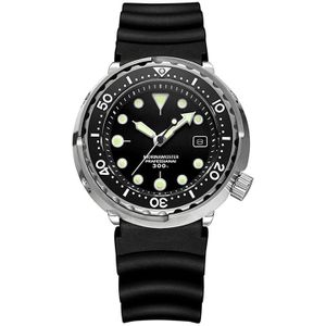 addies MY-H5 Waterproof Luminous Automatic Mechanical Watch Silicon Strap Watch for Heren  Waterproof Depth: 300m(Zwart)