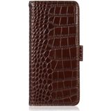 Voor Nokia C20 Plus Crocodile Top Layer Cowhide Leather Phone Case (Brown)