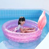 Opblaasbare zeemeermin vorm zwembad home kinderen baby roze ronde zwembad drijvende luchtkussen  grootte: 120cm