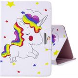 Voor 10 inch Tablet PC universele gekleurde tekening horizontale Flip PU lederen draagtas met houder & kaartsleuven (Rainbow Horse)