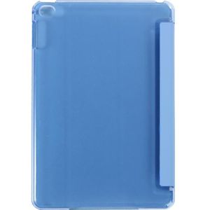 Zijde textuur horizontale Flip lederen draagtas met drie-vouwen houder voor iPad mini 4(Blue)
