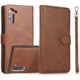For Samsung Galaxy Note10 Calf Texture 2 in 1 Detachable Magnetic Back Cover Horizontal Flip Leather Case with Holder & Card Slots & Wallet & Photo Frame(Brown)