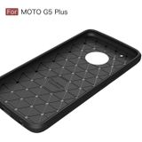 Voor Motorola Moto G5 Plus geborsteld koolstofvezel textuur schokbestendige TPU beschermhoes Case(Black)