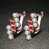 1 paar van 18 k Gold onregelmatige geometrische Sterling Zilver Crystal Stud Earring For Women  21 * 9 mm(red)